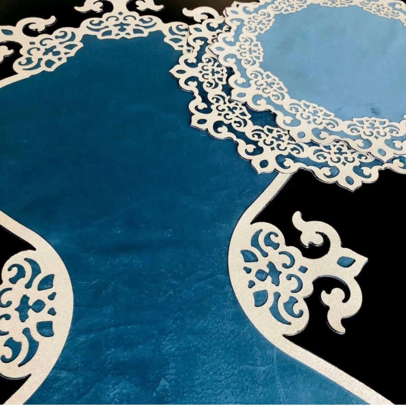 LÜX KADİFE SUNİ VARAKLI DERİLİ OSMANLI RUNNER 100X33 CM LÜX KADİFE SUNİ VARAKLI DERİLİ OSMANLI RUNNER 100X33 CM