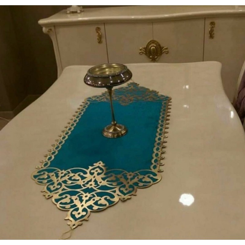 LÜX OSMANLI KADİFE SUNİ VARAKLI DERİLİ RUNNER 100X33 CM LÜX OSMANLI KADİFE SUNİ VARAKLI DERİLİ RUNNER 100X33 CM