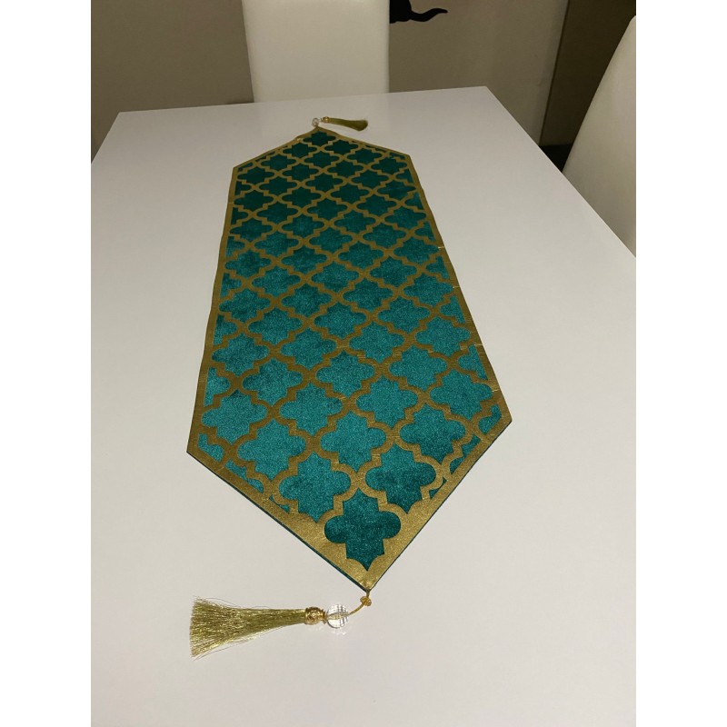 LÜX PETEK KADİFE SUNİ VARAKLI DERİLİ RUNNER 100X33 CM LÜX PETEK KADİFE SUNİ VARAKLI DERİLİ RUNNER 100X33 CM
