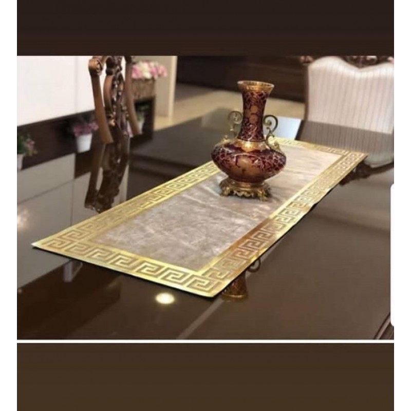 LÜX KADİFE SUNİ VARAKLI DERİLİ VERSACE RUNNER 100X33 CM LÜX KADİFE SUNİ VARAKLI DERİLİ VERSACE RUNNER 100X33 CM