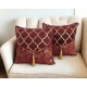 LUXURY DECORATIVE LEATHER AND VELVET 45X45 CUSHION COVER