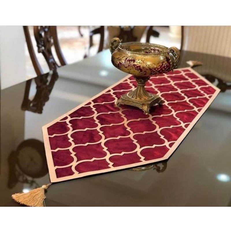 LÜX PETEK KADİFE SUNİ VARAKLI DERİLİ RUNNER 100X33 CM LÜX PETEK KADİFE SUNİ VARAKLI DERİLİ RUNNER 100X33 CM