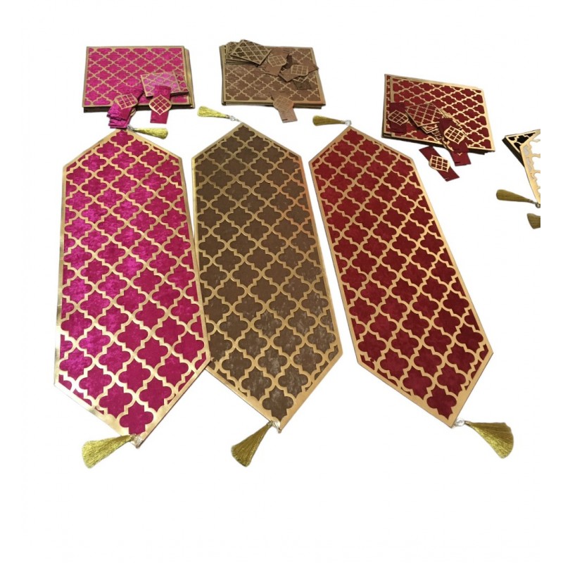LÜX PETEK KADİFE SUNİ VARAKLI DERİLİ RUNNER 100X33 CM LÜX PETEK KADİFE SUNİ VARAKLI DERİLİ RUNNER 100X33 CM