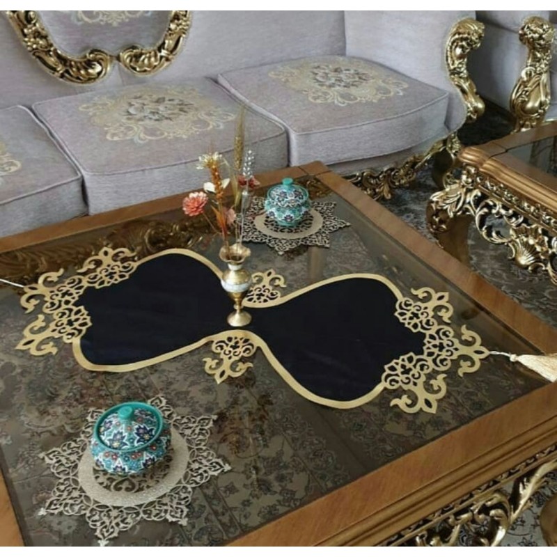 LÜX KADİFE SUNİ VARAKLI DERİLİ OSMANLI RUNNER 100X33 CM LÜX KADİFE SUNİ VARAKLI DERİLİ OSMANLI RUNNER 100X33 CM