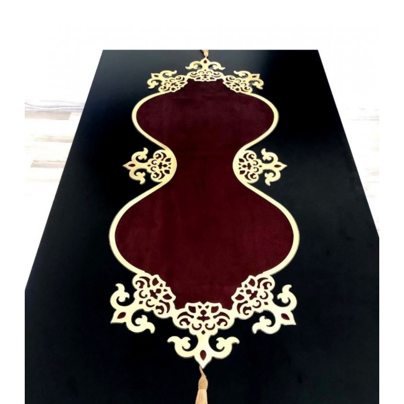 LÜX KADİFE SUNİ VARAKLI DERİLİ OSMANLI RUNNER 100X33 CM LÜX KADİFE SUNİ VARAKLI DERİLİ OSMANLI RUNNER 100X33 CM