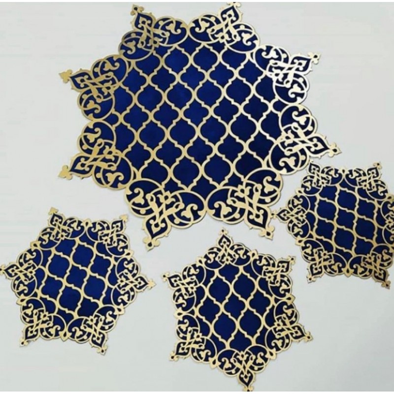LÜX KADİFE SUNİ VARAK DERİLİ 4LÜ SET RUNNER 80x80 CM LÜX KADİFE SUNİ VARAK DERİLİ 4LÜ SET RUNNER 80x80 CM