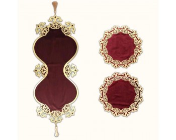 LÜX DERİLİ KADİFE RUNNER 3LÜ SET 100X33