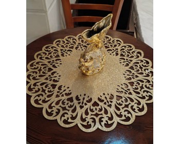 LÜX SİMLİ VARAKLI  DERİLİ ZİGON RUNNER 70X70 CM