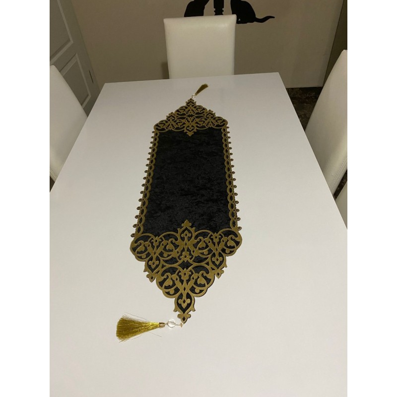 LÜX OSMANLI KADİFE SUNİ VARAKLI DERİLİ RUNNER 100X33 CM LÜX OSMANLI KADİFE SUNİ VARAKLI DERİLİ RUNNER 100X33 CM