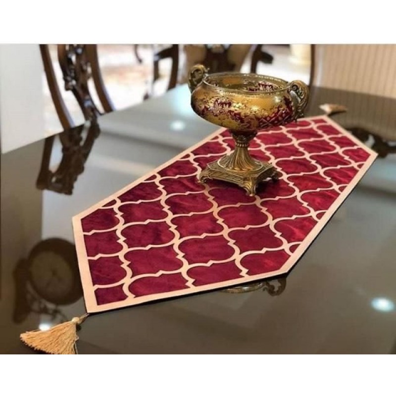 LÜX PETEK KADİFE SUNİ VARAKLI DERİLİ RUNNER 100X33 CM LÜX PETEK KADİFE SUNİ VARAKLI DERİLİ RUNNER 100X33 CM