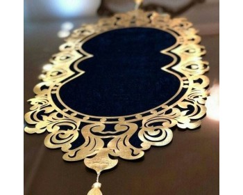 LÜX KADİFE SUNİ VARAKLI  DERİLİ RUNNER 100X33 CM