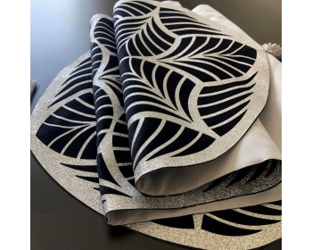 LÜX KADİFE SUNİ VARAKLI  DERİLİ 4LÜ RUNNER  SET 100X33 CM