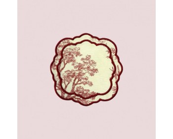 Kahve Sunum Peçetesi Fransız Mutfağı Nakışlı Yanı 6lı Su İtici Kumaş Sunum Peçetesi Kokteyl